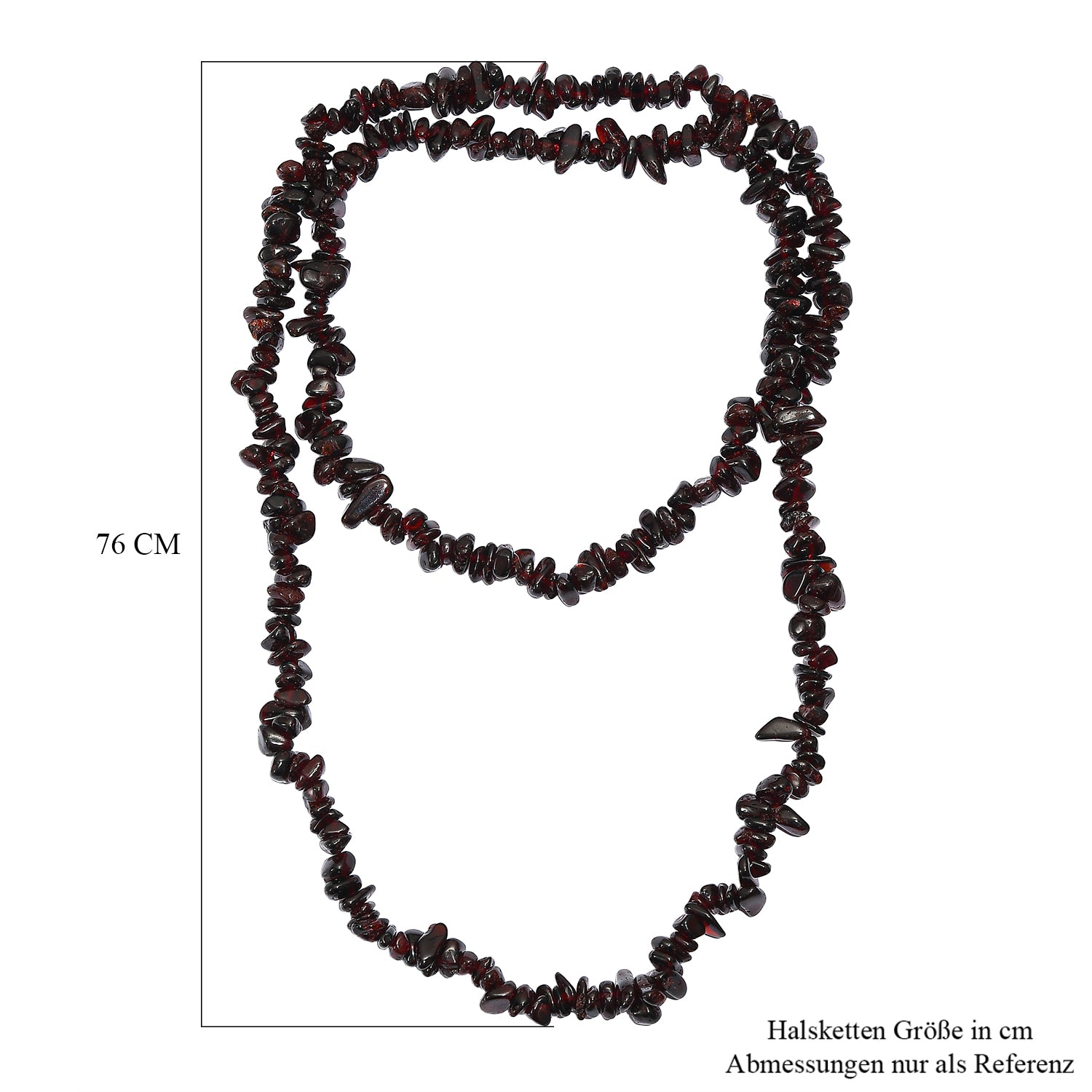 Roter Granat Halskette 76 cm ca. 409.00 ct