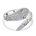LUXURIANT SGL zertifizierter blauer und weißer SI-GH Labor Diamant Ring, 925 Silber rhodiniert - 0,50 ct.