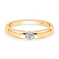 Moissanit Ring 925 Silber vergoldet (Größe 17.00) ca. 0,16 ct