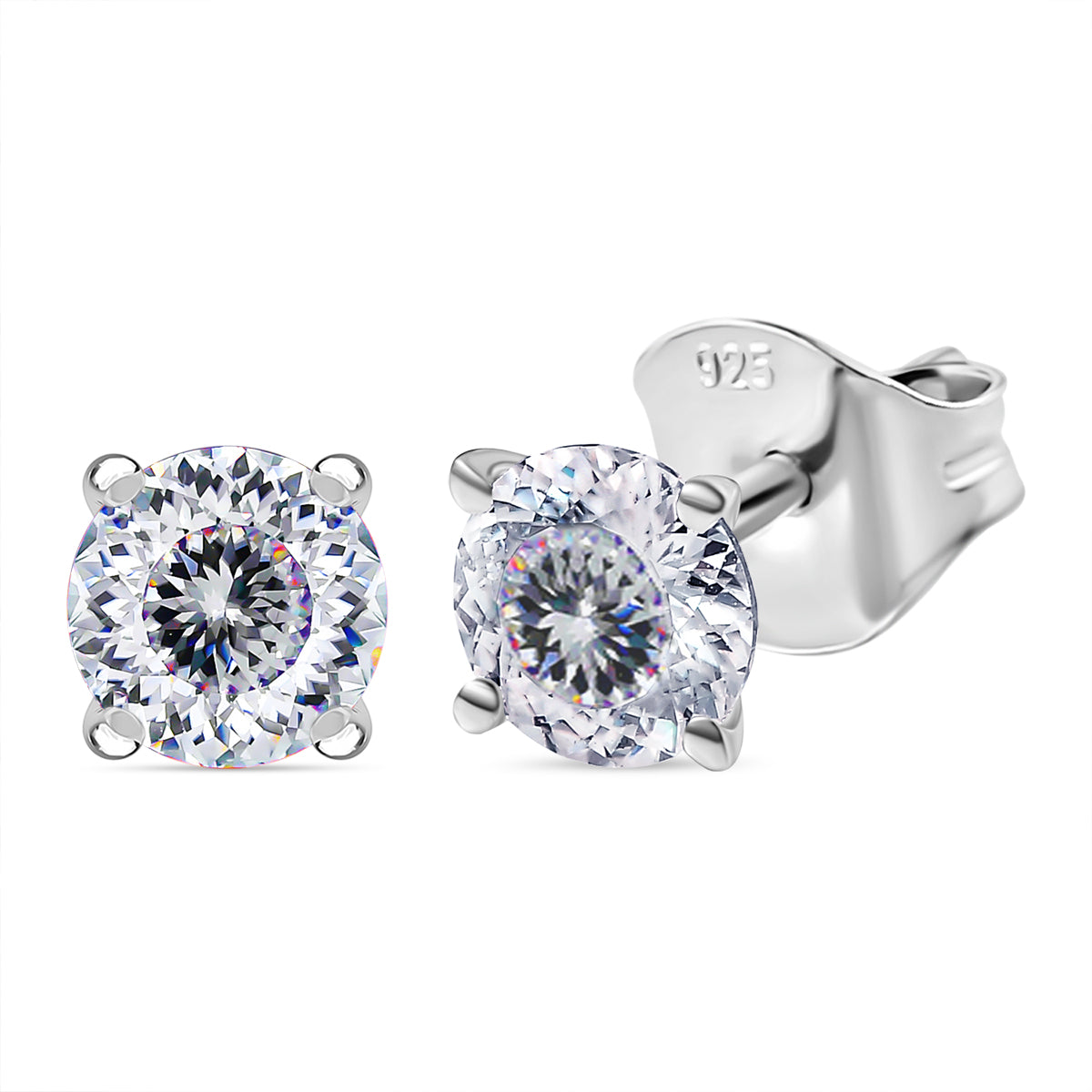 D'Joy 120 Facetten Moissanit Ohrringe 925 Silber platiniert ca. 0.90 ct