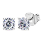 D'Joy 120 Facetten Moissanit Ohrringe 925 Silber platiniert ca. 0.90 ct