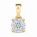 D'Joy 120 Facetten Moissanit Solitär Anhänger, 925 Silber vergoldet - 0,78 ct.