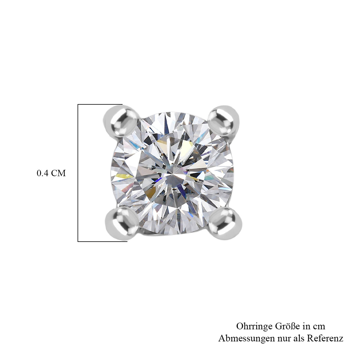 D'Joy Moissanit Ohrringe 925 Silber platiniert ca. 0.49 ct