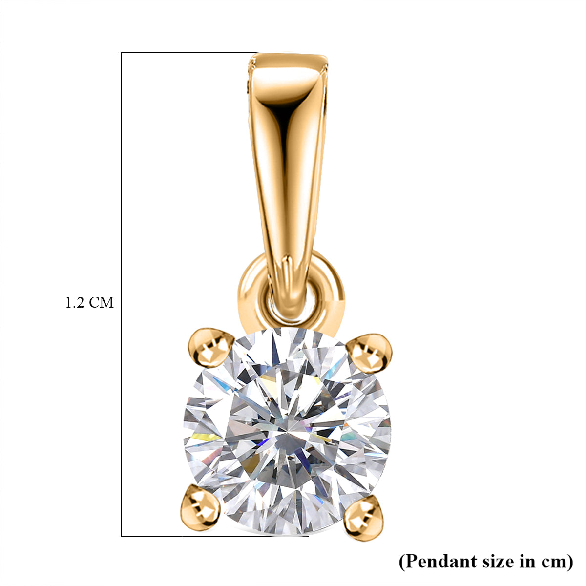 D'Joy Moissanit Anhänger 925 Silber vergoldet ca. 0.46 ct