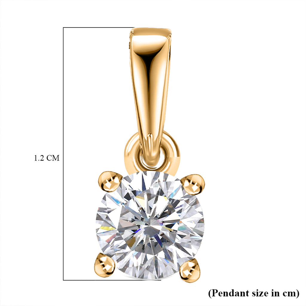 D'Joy Moissanit Anhänger 925 Silber vergoldet ca. 0.46 ct