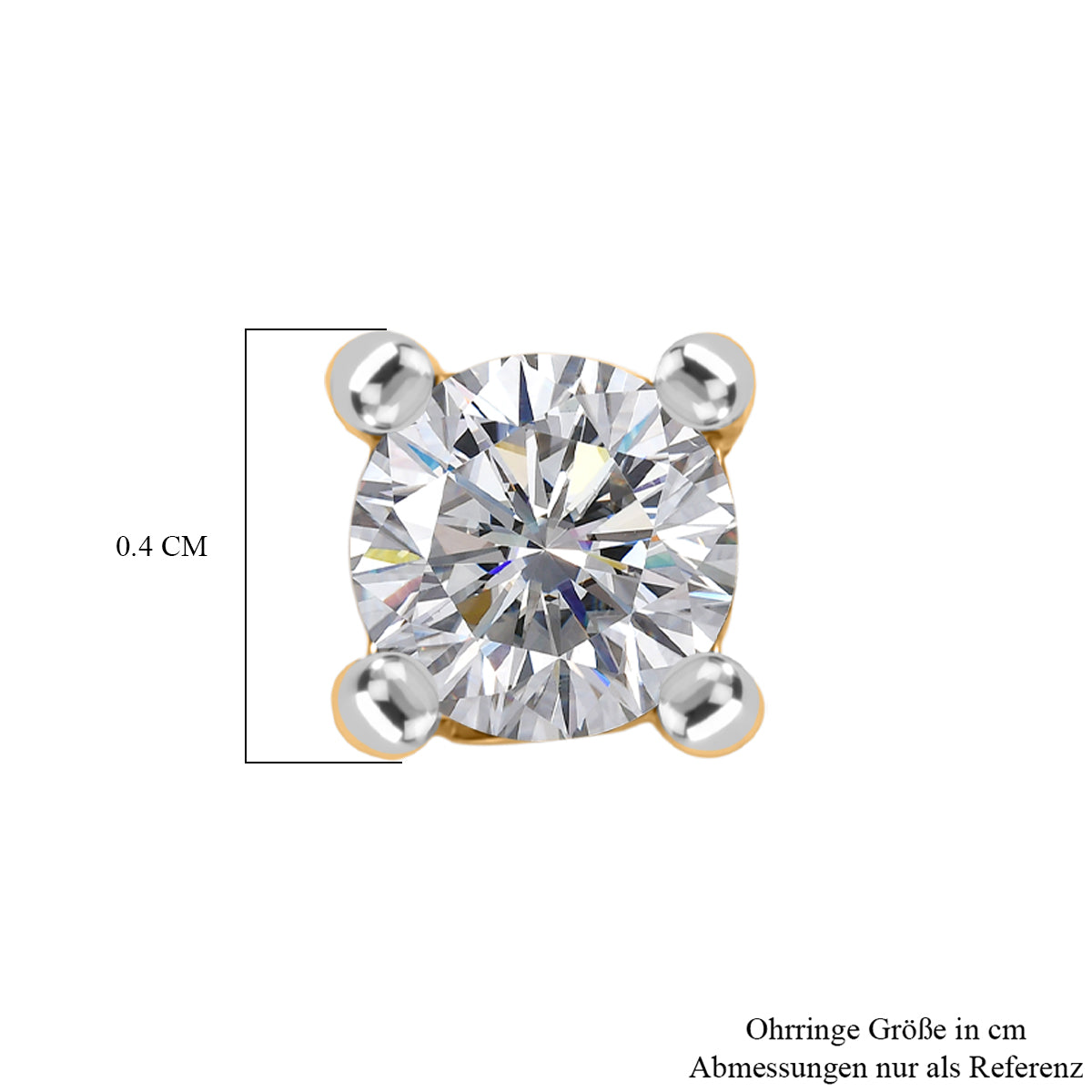D'Joy Moissanit Ohrringe 925 Silber vergoldet ca. 0.49 ct