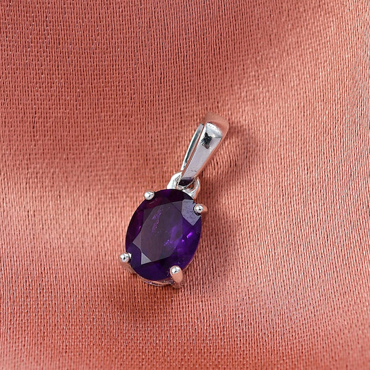 Afrikanischer Amethyst Anhänger 925 Silber rhodiniert ca. 1.17 ct