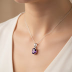 Afrikanischer Amethyst Anhänger 925 Silber rhodiniert ca. 1.17 ct
