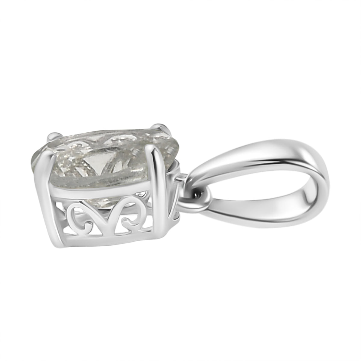 Prasiolith Anhänger 925 Silber rhodiniert ca. 1,20 ct.