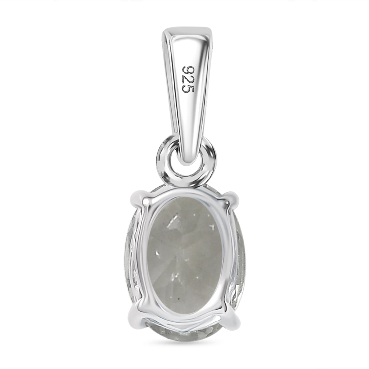 Prasiolith Anhänger 925 Silber rhodiniert ca. 1,20 ct.