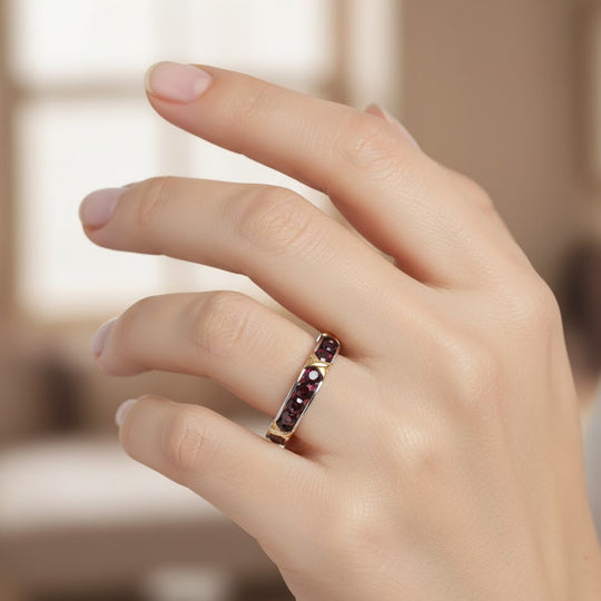 EVER TRUE AA Roter Granat Ring Nickelfreies Messing (Größe 17.00) ca. 7,50 ct