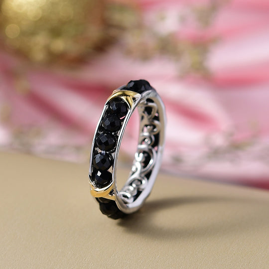 EVER TRUE AA Schwarzer Spinell Ring Nickelfreies Messing (Größe 17.00) ca. 6,50 ct