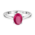 Afrikanischer Rubin (Fissure gefüllt) Ring 925 Silber rhodiniert (Größe 17.00) ca. 1,55 ct