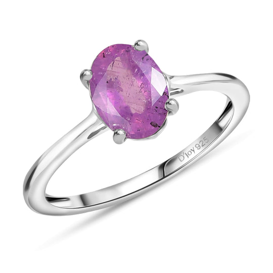 Ilakaka Rosa Saphir (Fissure gefüllt) Ring 925 Silber rhodiniert (Größe 19.00) ca. 1,73 ct