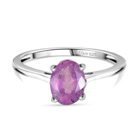 Ilakaka Rosa Saphir (Fissure gefüllt) Ring 925 Silber rhodiniert (Größe 19.00) ca. 1,73 ct