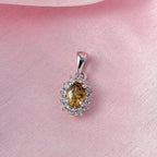 D'Joy Gelber Zirkon, Weißer Zirkon Anhänger 925 Silber rhodiniert ca. 1.04 ct
