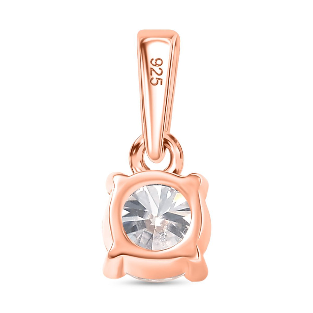 Moissanit Anhänger 925 Silber 750 Roségold Vermeil ca. 0.46 ct