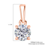 Moissanit Anhänger 925 Silber 750 Roségold Vermeil ca. 0.46 ct