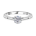 Moissanit Ring 925 Silber rhodiniert (Größe 19.00) ca. 0,46 ct