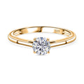 Moissanit Ring 925 Silber 750 Gelb Vergoldet (Größe 21.00) ca. 0,46 ct