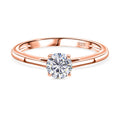 Moissanit Ring 925 Silber 750 rosévergoldet (Größe 16.00) ca. 0,47 ct