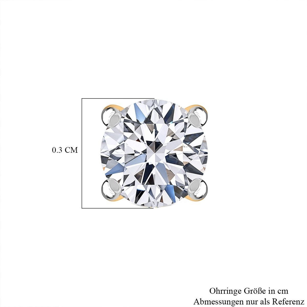 LUXURIANT DIAMOND - Lab Grown Diamant SI-GH Ohrringe 925 Silber 750 Gelb Vergoldet ca. 0.25 ct