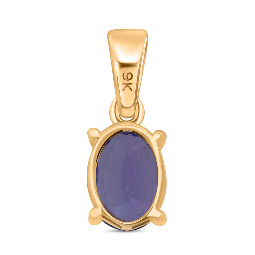 AA Tansanit Anhänger 375 Gelb Gold ca. 0,61 ct.