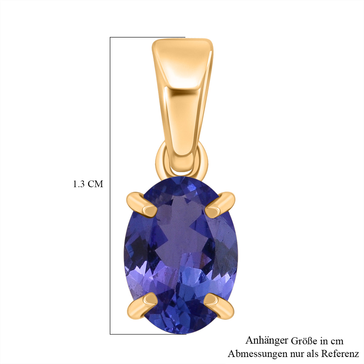 AA Tansanit Anhänger 375 Gelb Gold ca. 0,61 ct.