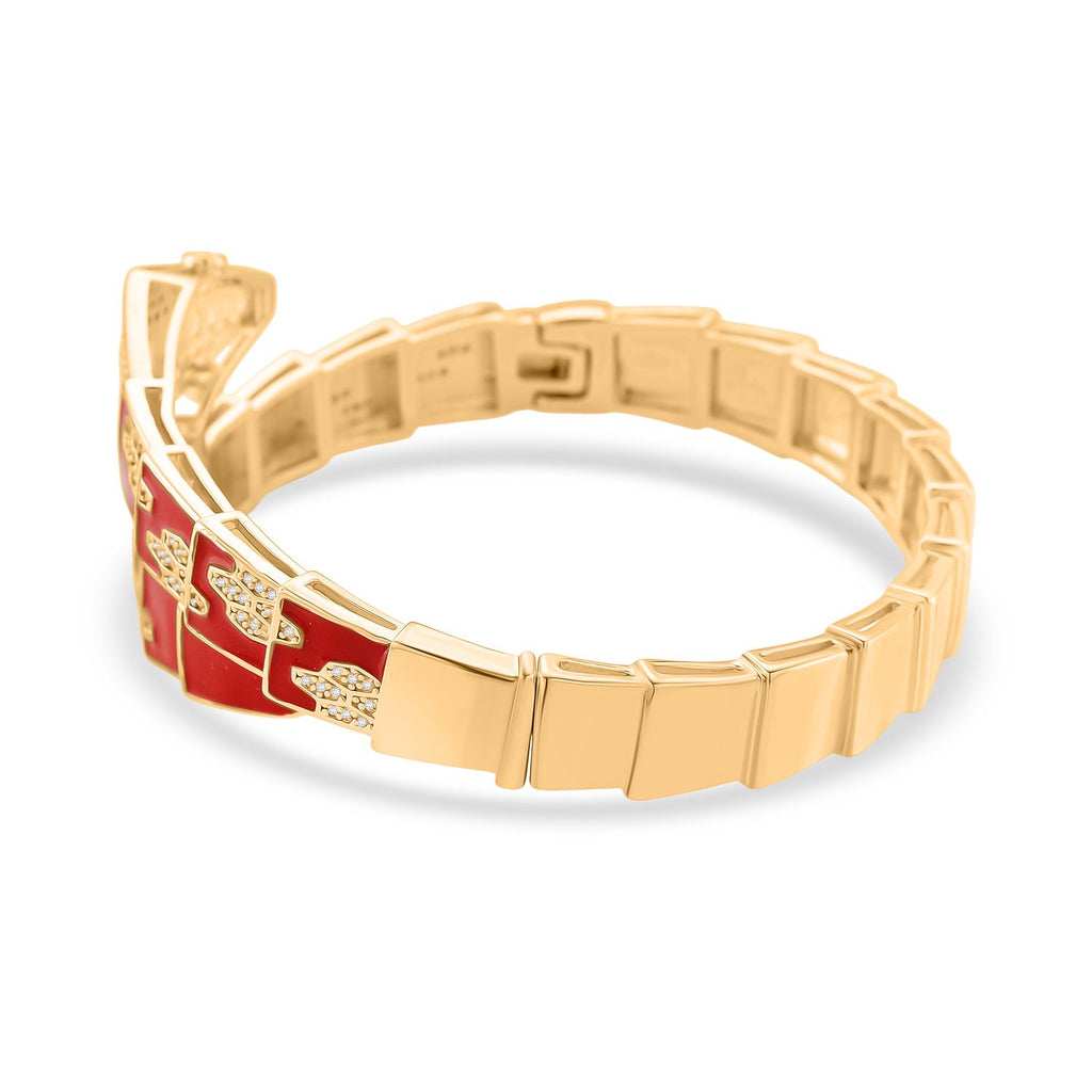 Weißer Zirkonia Armreif ca. 19 cm Nickelfreies Messing emailliert