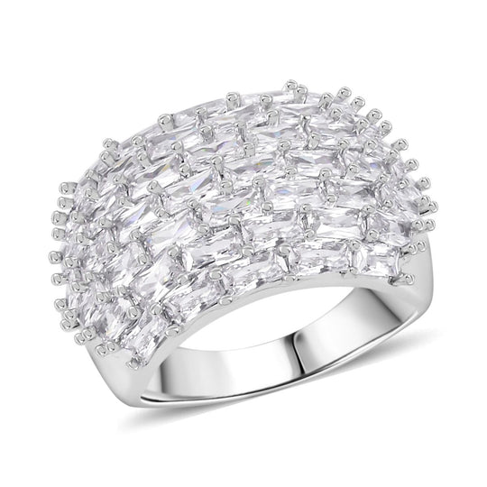 Weißer Zirkonia Ring Nickelfreies Messing (Größe 17.00)
