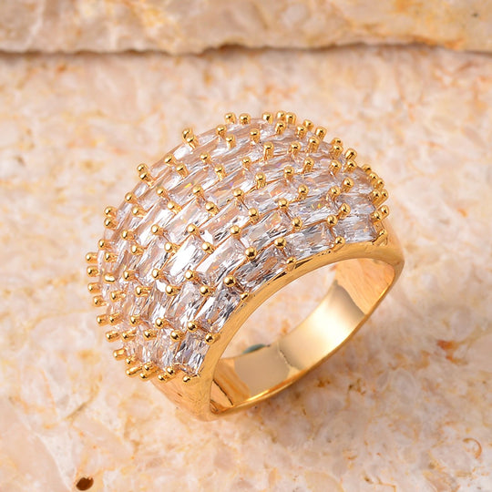 Weißer Zirkonia Ring Nickelfreies Messing