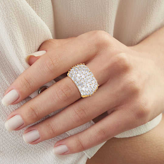 Weißer Zirkonia Ring Nickelfreies Messing