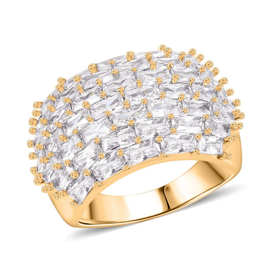 Weißer Zirkonia Ring Nickelfreies Messing
