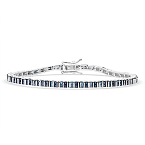 CULLINAN MINE - Blauer Diamant Armband ca. 18.5 cm 925 Silber Rhodiniert ca. 1.00 ct