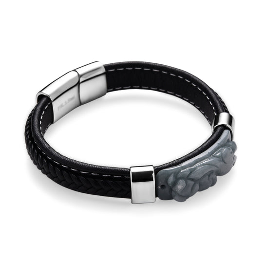 EXTREM SELTEN-Natürlicher Olmek Jadeit Armband ca. 19 cm 316L Edelstahl ca. 90.00 ct