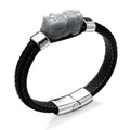 Weiße Jade Armband ca. 19 cm 316L Edelstahl ca. 125.00 ct
