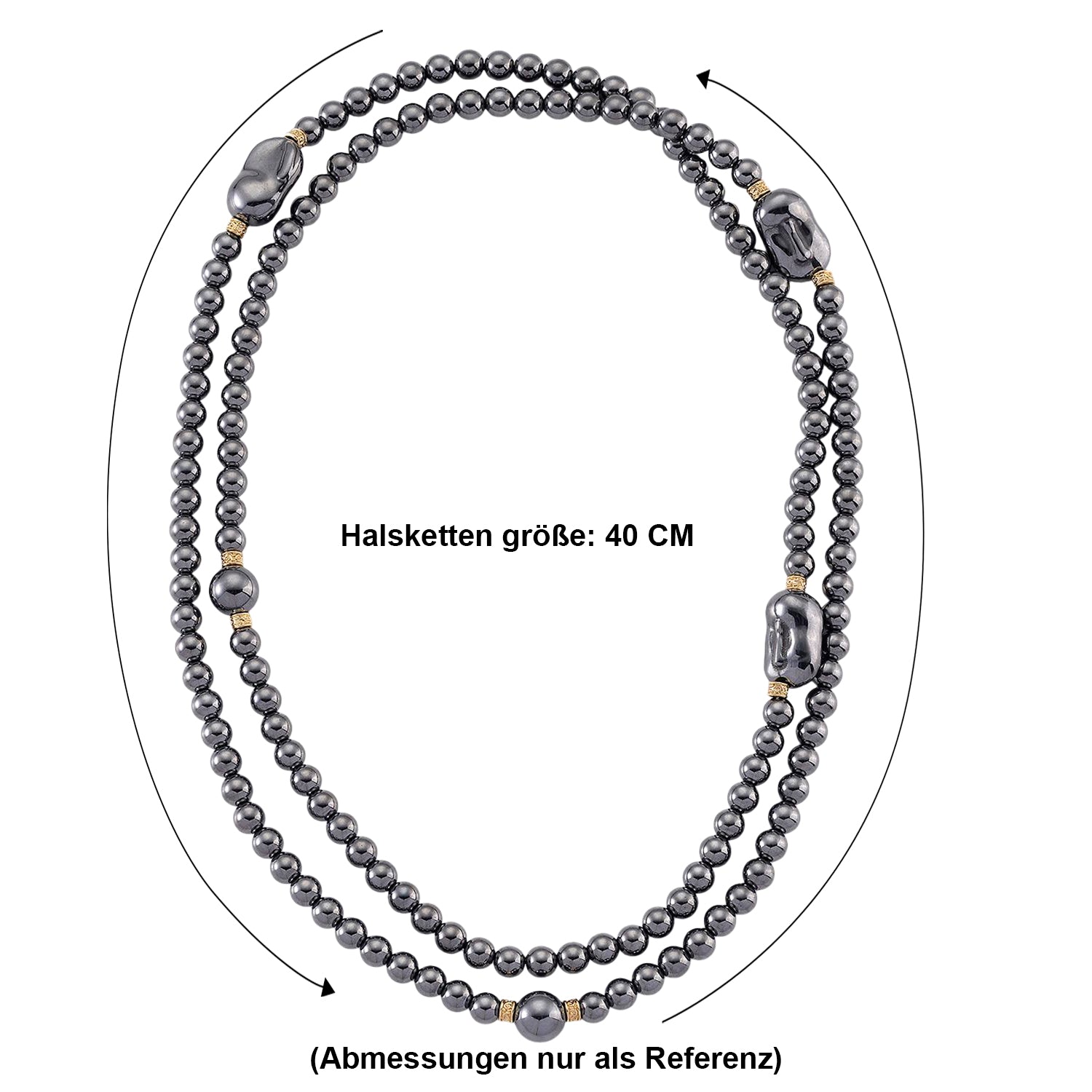 Terahertz Halskette ca. 40 cm Reiner Edelstahl Standard gelb vergoldet ca. 300.00 ct