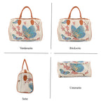 Schmetterlingsprint Reisetasche, geräumiges Design mit Reißverschlussfach, verstellbarer Schultergurt 120 cm, 45 x 23 x 27 cm