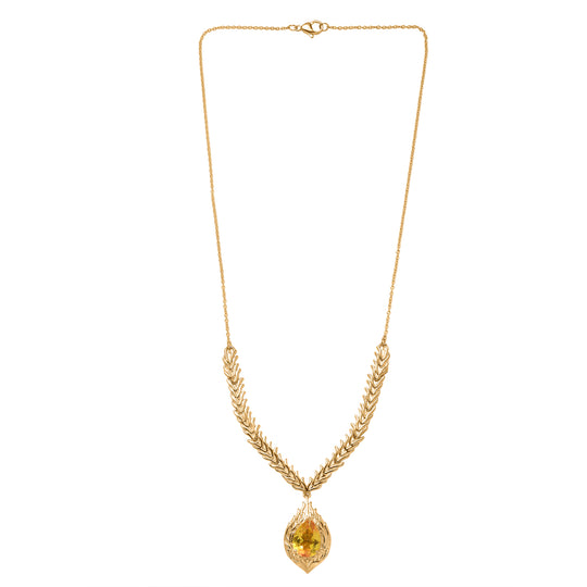 EVER TRUE - Flammenkranz-Design Sphaleros Quarz-Triplette Halskette ca. 50 cm Nickelfreies Messing ca. 3.91 ct