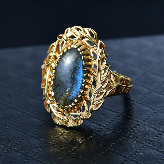 EVER TRUE AAA Labradorit Ring Nickelfreies Messing (Größe 16.00) ca. 4,92 ct