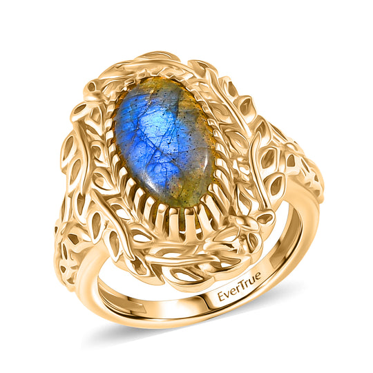 EVER TRUE AAA Labradorit Ring Nickelfreies Messing (Größe 16.00) ca. 4,92 ct