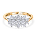 D'Joy Moissanit Ring 925 Silber 750 Gelb Vergoldet (Größe 17.00) ca. 0,88 ct