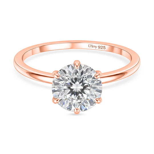 D'Joy Moissanit Ring 925 Silber 750 rosévergoldet (Größe 17.00) ca. 1,77 ct