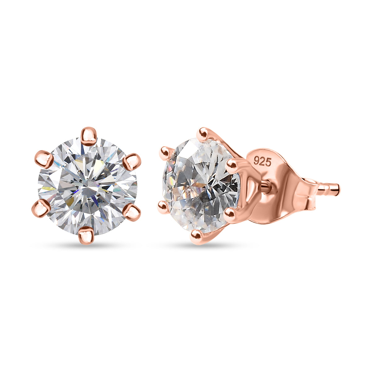 D'Joy Moissanit Ohrringe 925 Silber 750 rosévergoldet ca. 1.90 ct