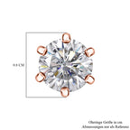 D'Joy Moissanit Ohrringe 925 Silber 750 rosévergoldet ca. 1.90 ct