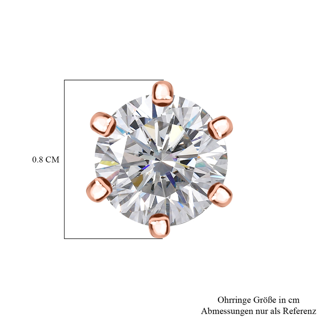 D'Joy Moissanit Ohrringe 925 Silber 750 rosévergoldet ca. 1.90 ct