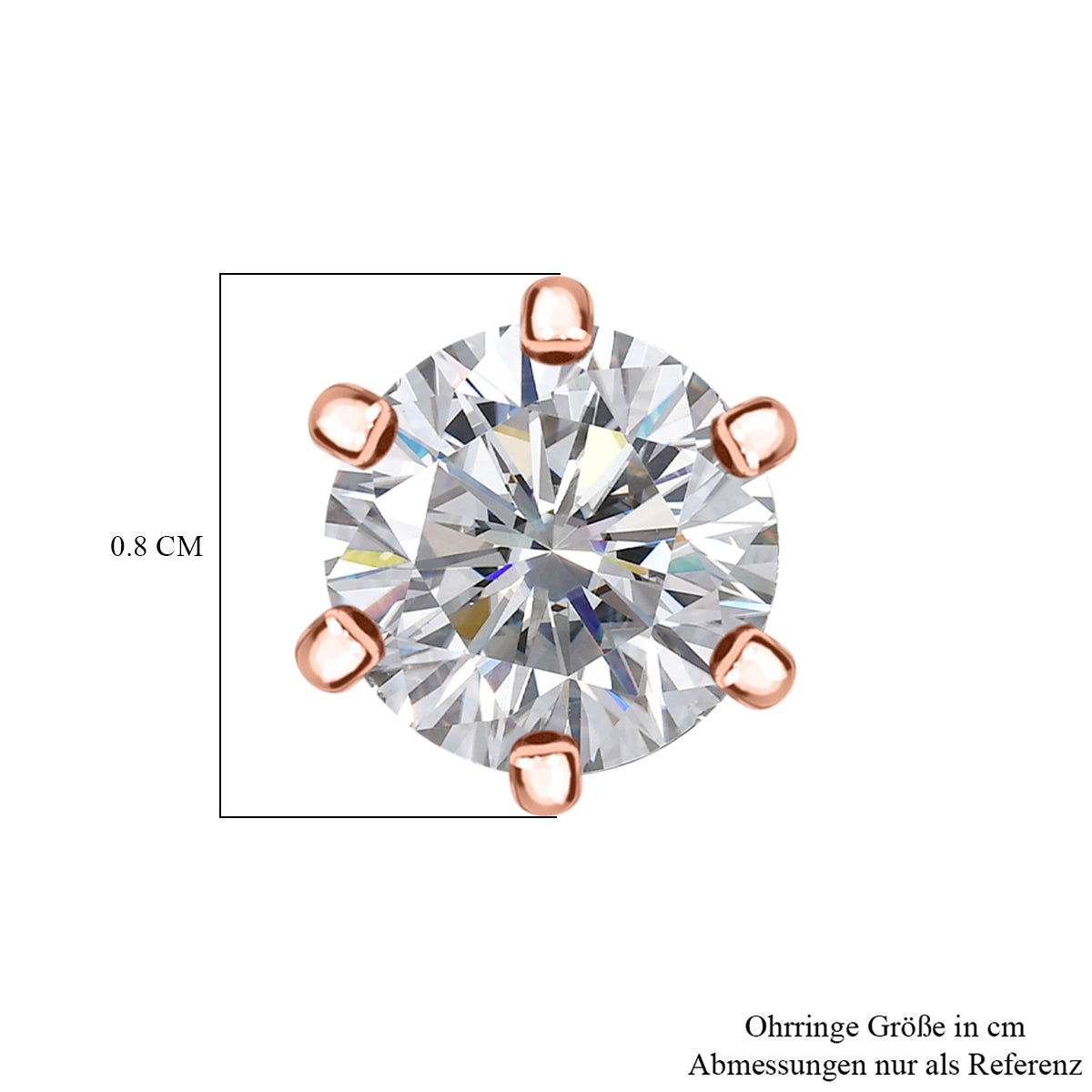 D'Joy Moissanit Ohrringe 925 Silber 750 rosévergoldet ca. 1.90 ct