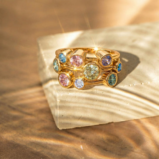 LUXURIANT DIAMOND - Lab Grown Gelb Diamant SI-GH, Lab Grown Rosa Diamant Ring 925 Silber 750 Gelbgold Vermeil (Größe 20.00) ca. 1.98 ct