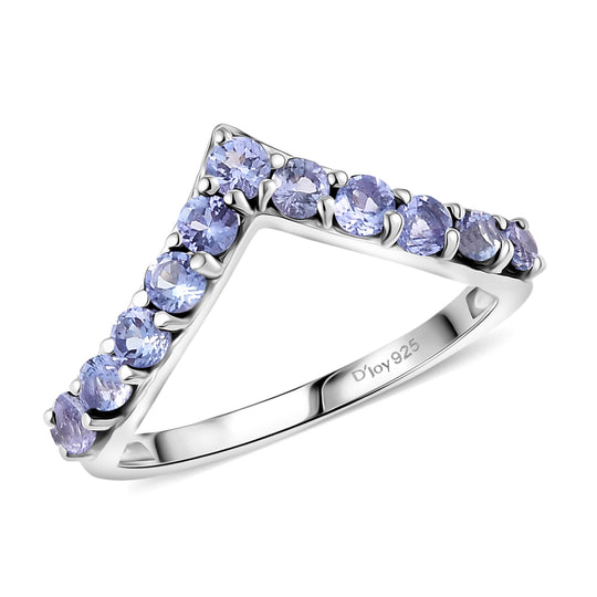Imperiale Linie - Tansanit Ring 925 Silber rhodiniert (Größe 17.00) ca. 0.77 ct