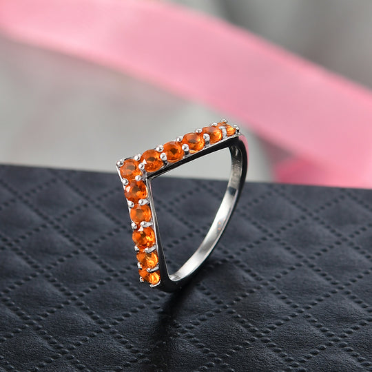 D'Joy Feueropal Ring 925 Silber rhodiniert (Größe 17.00) ca. 0,54 ct